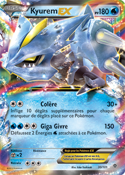 Carte Pokémon Kyurem EX 30/101 de la série Explosion Plasma en vente au meilleur prix