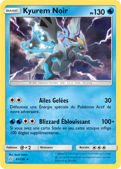 Carte Pokémon Kyurem Noir 61/236 de la série Éclipse Cosmique en vente au meilleur prix