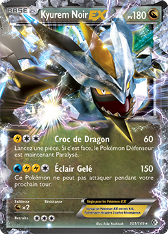 Carte Pokémon Kyurem Noir EX 101/149 de la série Frantières Franchies en vente au meilleur prix