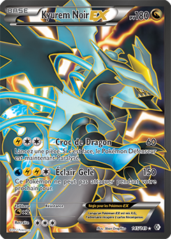 Carte Pokémon Pokémon Full Art Kyurem Noir EX 145/149 de la série Frantières Franchies