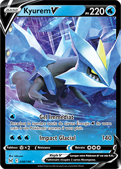 Carte Pokémon Ultra rare V Kyurem V 048/196 de la série Origine Perdue