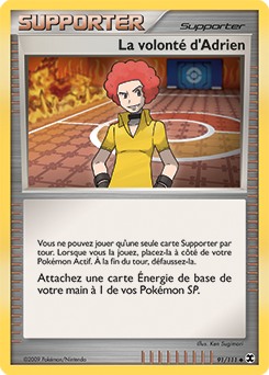 Carte Pokémon Peu commune La volonté d'Adrien 91/111 de la série Rivaux Émergents