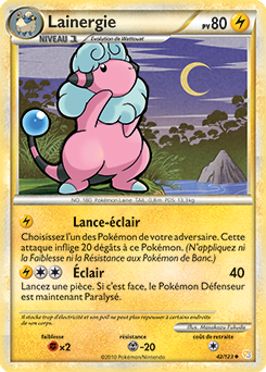 Carte Pokémon Peu commune Lainergie 42/123 de la série HeartGold SoulSilver