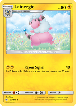 Carte Pokémon Peu commune Lainergie 77/214 de la série Tonnerre Perdu