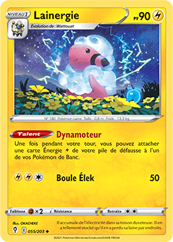 Carte Pokémon Peu commune Lainergie 55/203 de la série Évolution Céleste