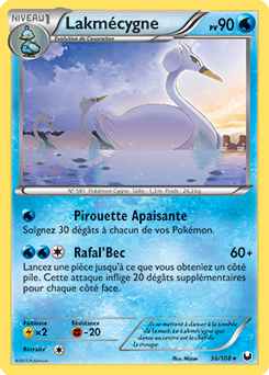 Carte Pokémon Rare Lakmécygne 36/108 de la série Explorateurs Obscurs