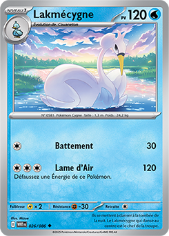 Carte Pokémon Peu commune Lakmécygne 26/86 de la série Flamme Blanche