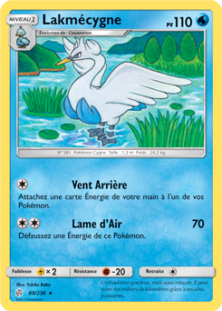 Carte Pokémon Lakmécygne 60/236 de la série Éclipse Cosmique en vente au meilleur prix