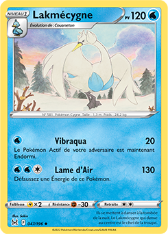 Carte Pokémon Lakmecygne 047/196 de la série Origine Perdue en vente au meilleur prix