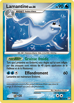 Carte Pokémon Peu commune Lamantine 45/123 de la série Trésors Mystérieux