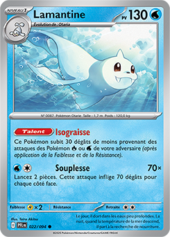 Carte Pokémon Communes Lamantine 22/94 de la série Flammes Fantasmagoriques