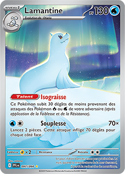 Carte Pokémon Illustration rare Lamantine 97/94 de la série Flammes Fantasmagoriques