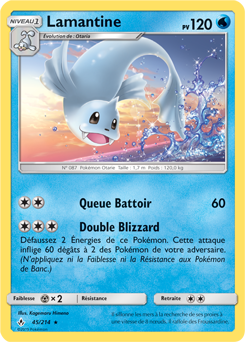 Carte Pokémon Rare Lamantine 45/214 de la série Alliance Infallible