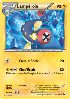 Carte Pokémon Peu commune Lampéroie 46/108 de la série Explorateurs Obscurs