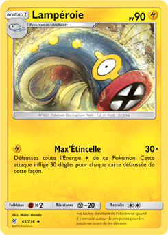 Carte Pokémon Peu commune Lampéroie 65/236 de la série Harmonie des Esprits