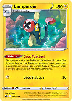 Carte Pokémon Peu commune Lampéroie 048/159 de la série Zénith Suprême