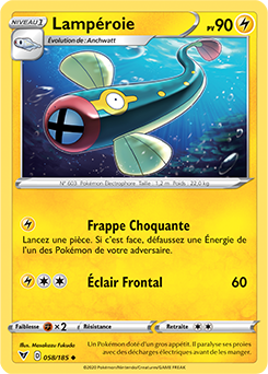Carte Pokémon Peu commune Lampéroie 058/185 de la série Voltage Éclatant