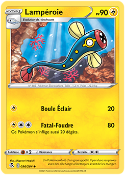 Carte Pokémon Lampéroie 96/264 de la série Poing de Fusion en vente au meilleur prix