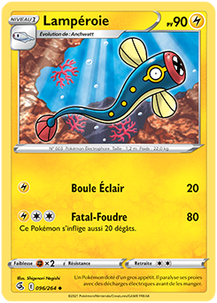 Carte Pokémon Peu commune Lampéroie 96/264 de la série Poing de Fusion