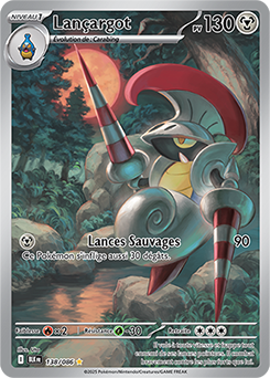 Carte Pokémon Illustration rare Lançargot 138/86 de la série Foudre Noire