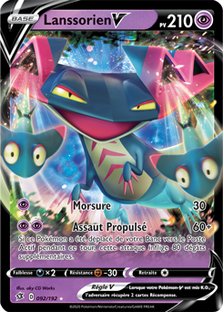 Carte Pokémon Ultra rare V Lanssorien V 92/192 de la série Clash des Rebelles