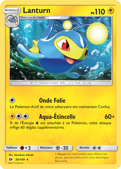 Carte Pokémon Rare Lanturn 50/149 de la série Soleil & Lune