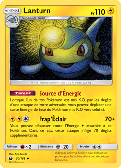 Carte Pokémon Peu commune Lanturn 50/168 de la série Tempête Céleste