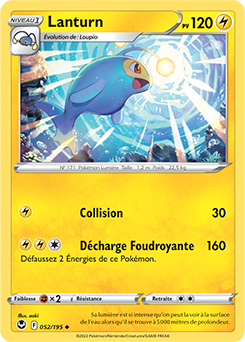 Carte Pokémon Peu commune Lanturn 052/195 de la série Tempête Argentée