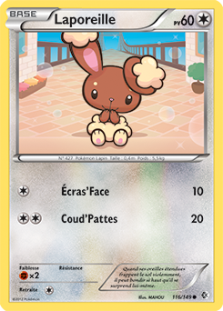 Carte Pokémon Commune Laporeille 116/149 de la série Frantières Franchies