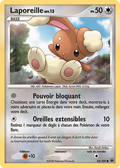 Carte Pokémon Laporeille 53/100 de la série Aube Majestueuse en vente au meilleur prix