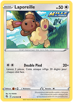 Carte Pokémon Communes Laporeille 212/264 de la série Poing de Fusion