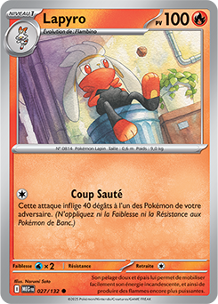 Carte Pokémon Communes Lapyro 27/132 de la série Méga-Évolution
