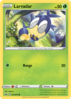 Carte Pokémon Commune Larvadar 16/202 de la série Épée et Bouclier
