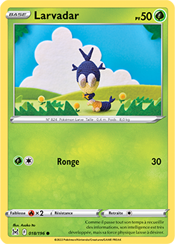 Carte Pokémon Communes Larvadar 018/196 de la série Origine Perdue