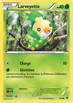 Carte Pokémon Commune Larveyette 3/98 de la série Pouvoirs Émergents