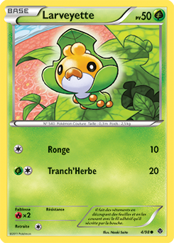 Carte Pokémon Commune Larveyette 4/98 de la série Pouvoirs Émergents
