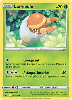 Carte Pokémon Communes Larvibule 015/159 de la série Zénith Suprême