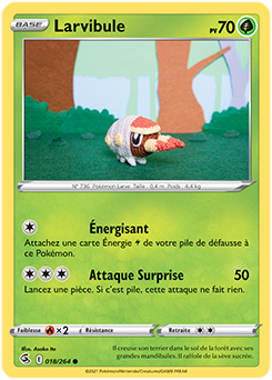 Carte Pokémon Communes Larvibule 18/264 de la série Poing de Fusion
