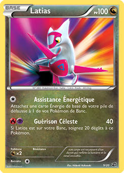 Carte Pokémon Holographique Rare Latias 9/20 de la série Coffre des Dragons