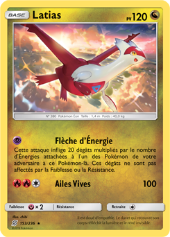 Carte Pokémon Rare Latias 153/236 de la série Harmonie des Esprits