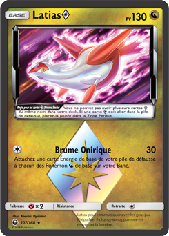 Carte Pokémon Prisme Étoile Latias 107/168 de la série Tempête Céleste