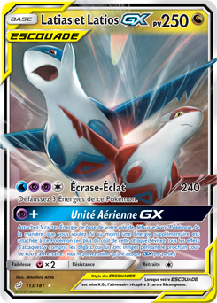 Carte Pokémon Pokémon GX Latias Latios GX 113/181 de la série Duo de Choc