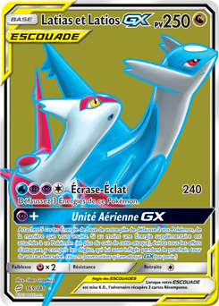 Carte Pokémon Pokémon Full Art Latias Latios GX 169/181 de la série Duo de Choc