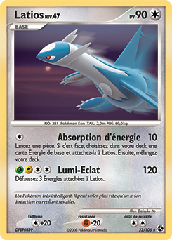 Carte Pokémon Rare Latios 23/106 de la série Duels au Sommet