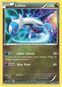 Carte Pokémon Holographique Rare Latios 10/20 de la série Coffre des Dragons