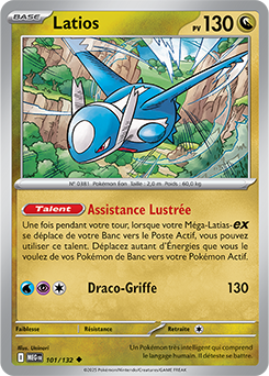 Carte Pokémon Peu commune Latios 101/132 de la série Méga-Évolution