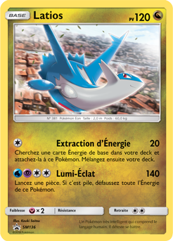 Carte Pokémon Promo Latios SM136 de la série Promos Soleil et Lune