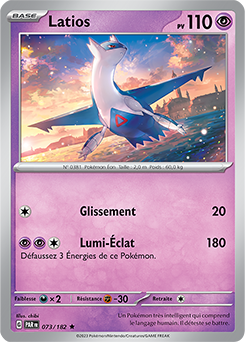 Carte Pokémon Rare Latios 73/182 de la série Faille Paradoxe
