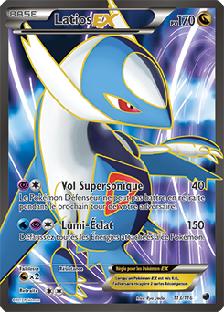 Carte Pokémon Pokémon Full Art Latios EX 113/116 de la série Glaciation Plasma