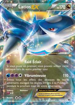 Carte Pokémon Latios EX 58/108 de la série Ciel Rugissant en vente au meilleur prix